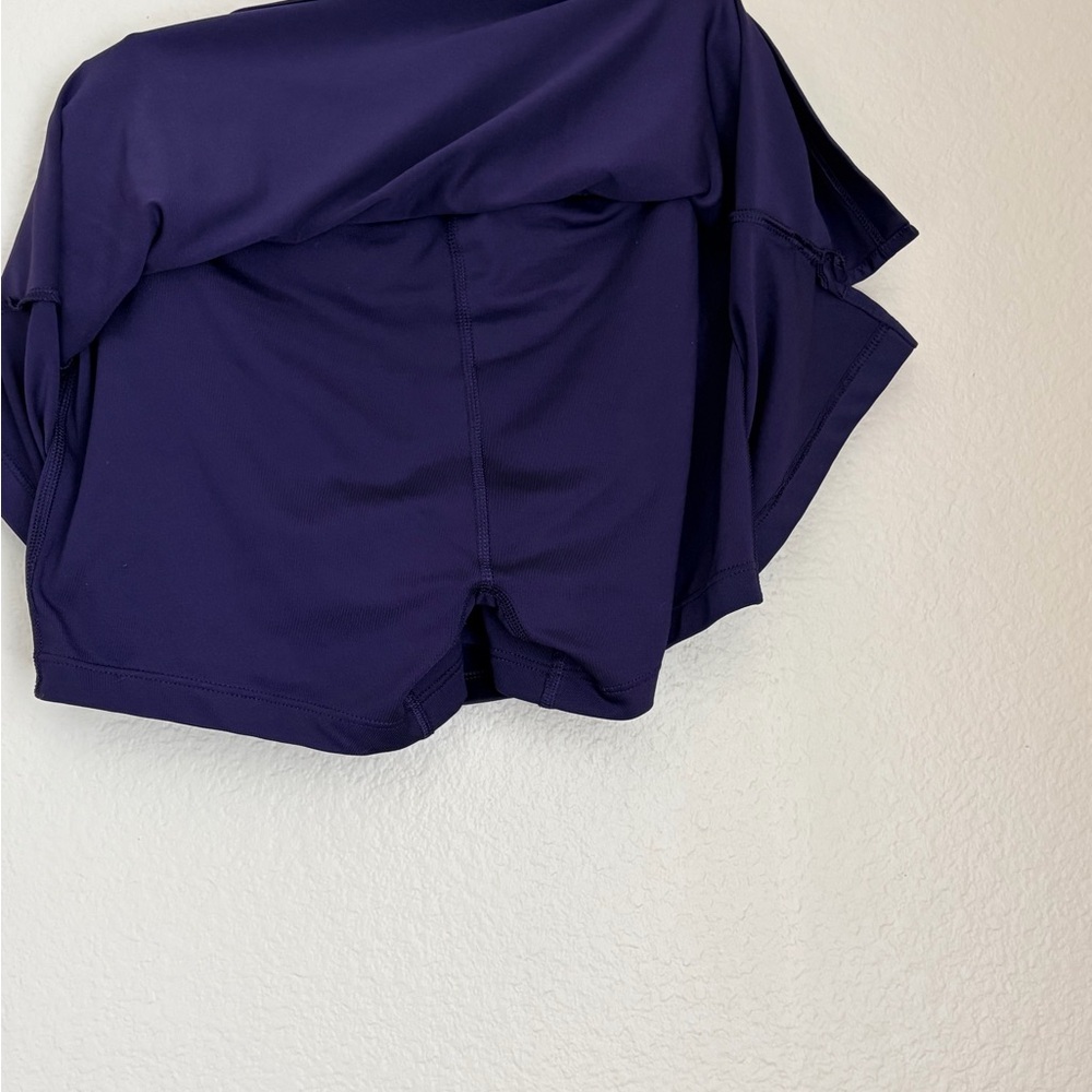 NIKE DRI FIT PURPLE TENNIS PICKLEBALL GOLF SKORT WITH COMPRESSION SHORTS - Picture 4 of 5